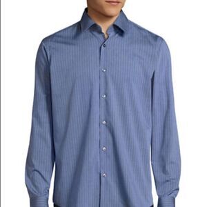 Hugo C-Enzo Striped Shirt-BLUE-EU 39/US 15.5
